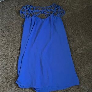 Blue flowy cage dress